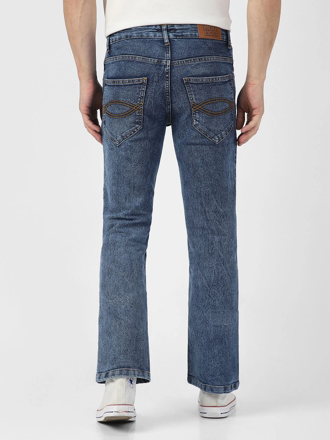 Urbano Fashion Men Bootcut Heavy Fade Clean Look Stretchable Jeans - Image 3
