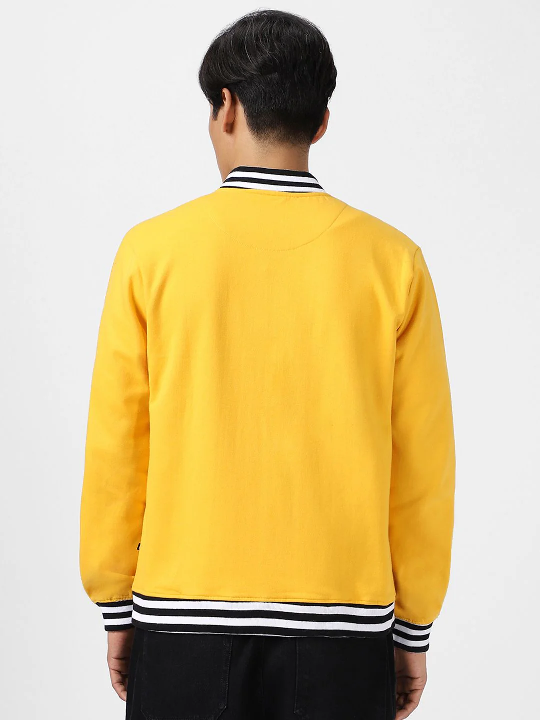 Urbano Fashion Men Cotton Zippered Varsity Jacket - Image 5