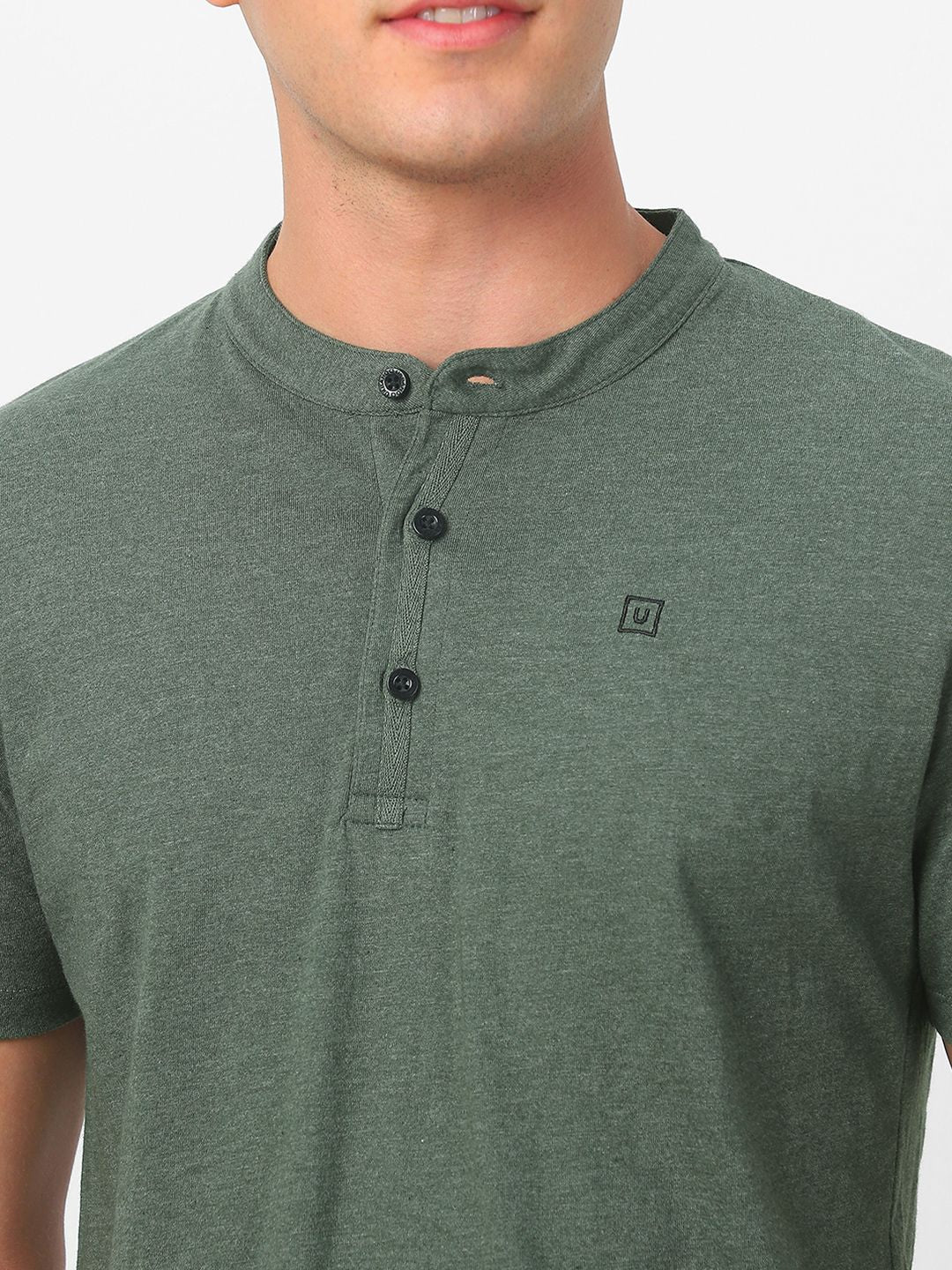 Urbano Fashion Men Henley Neck Cotton Slim Fit T-shirt - Image 4