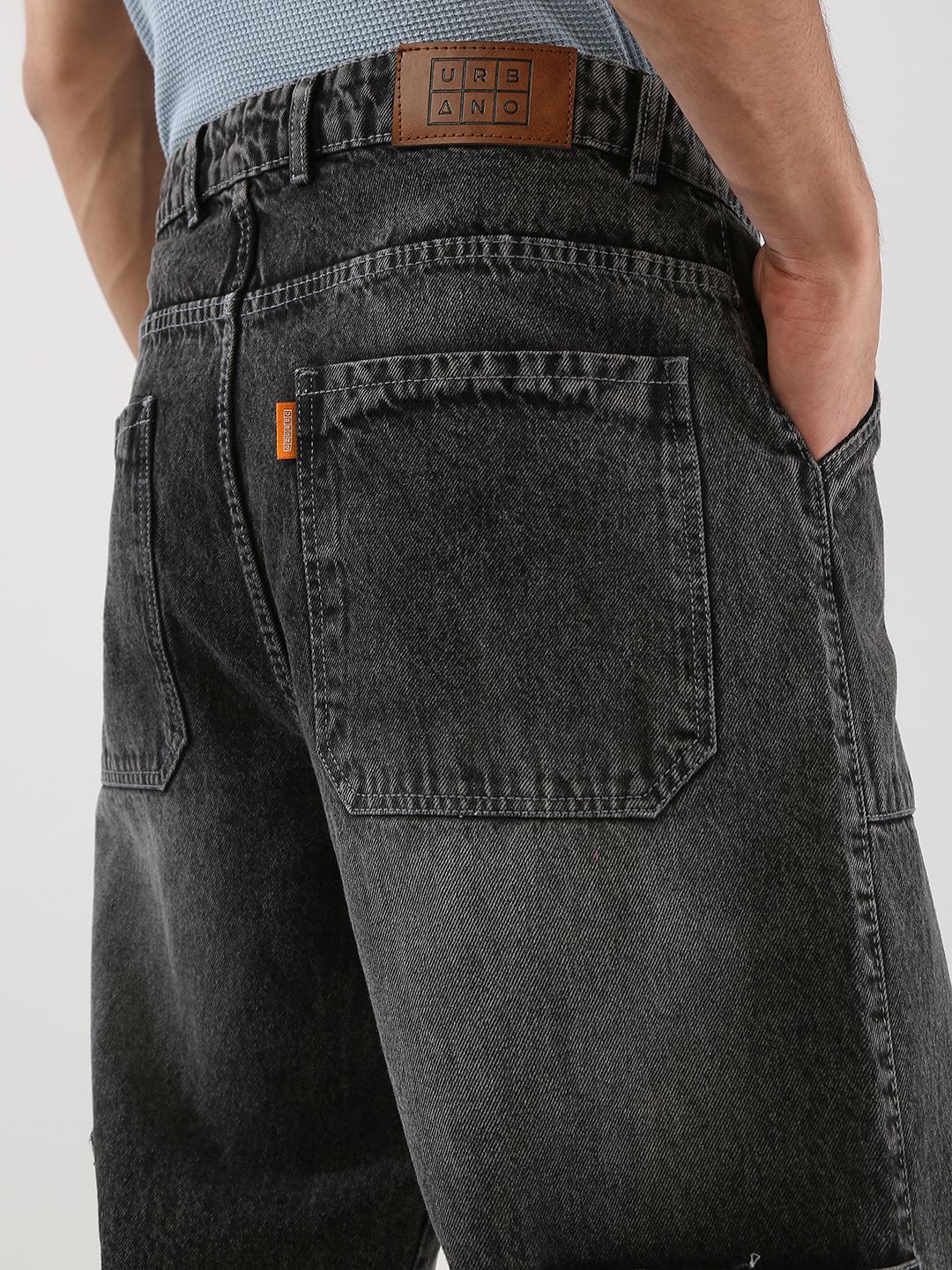 Urbano Fashion Men Loose Baggy Fit Carpenter Cargo Jeans With 6 Pockets Non-Stretchable - Image 6
