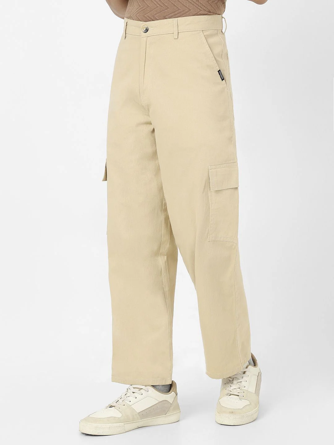 Urbano Fashion Men Loose Baggy Fit Solid Cargo Chino Pant with 6 Pockets Non-Stretchable - Image 2