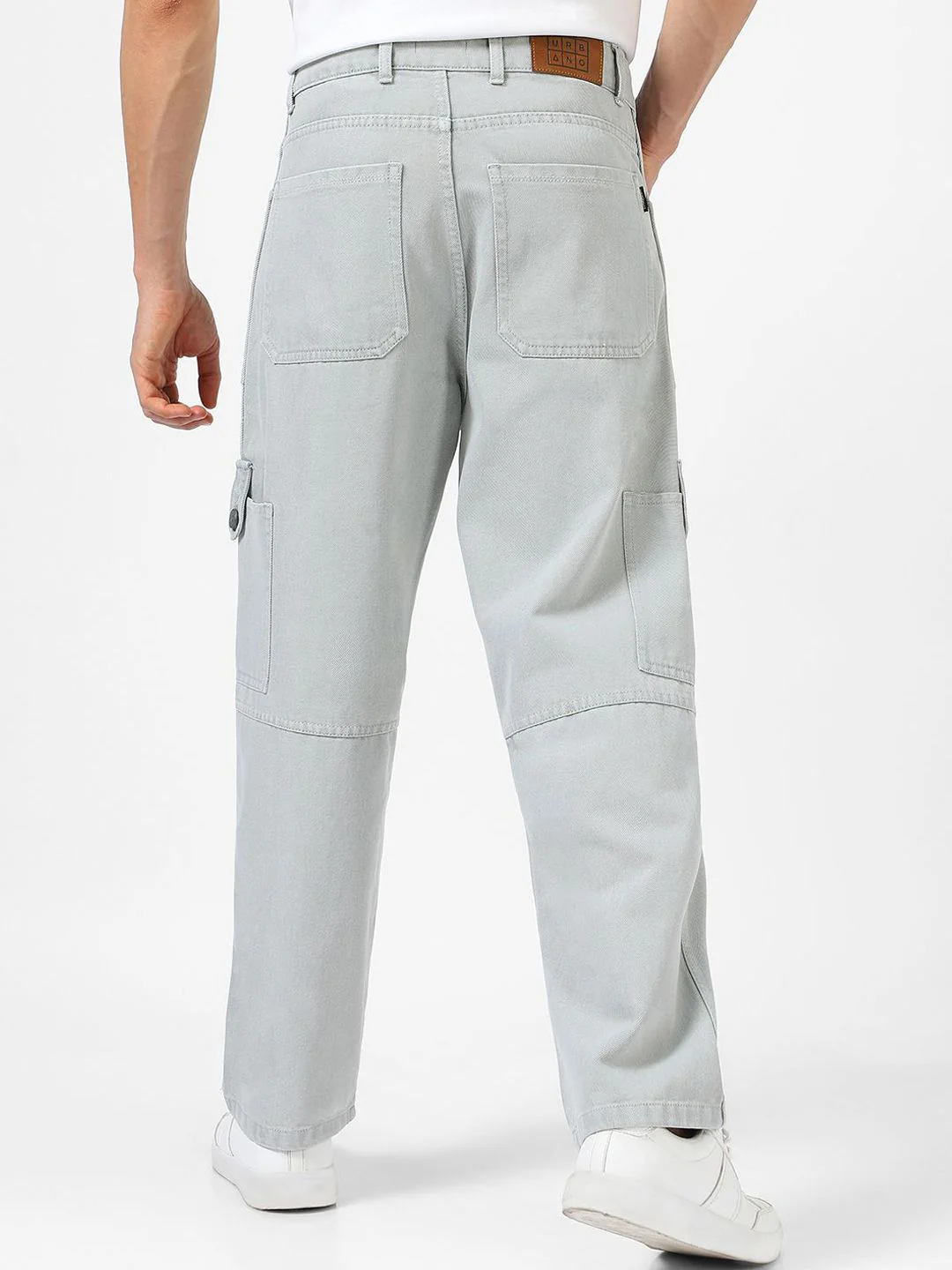 Urbano Fashion Men Loose Baggy Fit Washed Non-Stretchable Cargo Jeans - Image 3