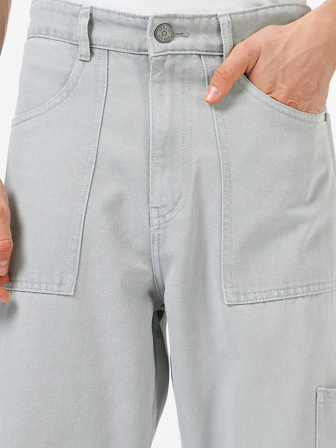 Urbano Fashion Men Loose Baggy Fit Washed Non-Stretchable Cargo Jeans - Image 4