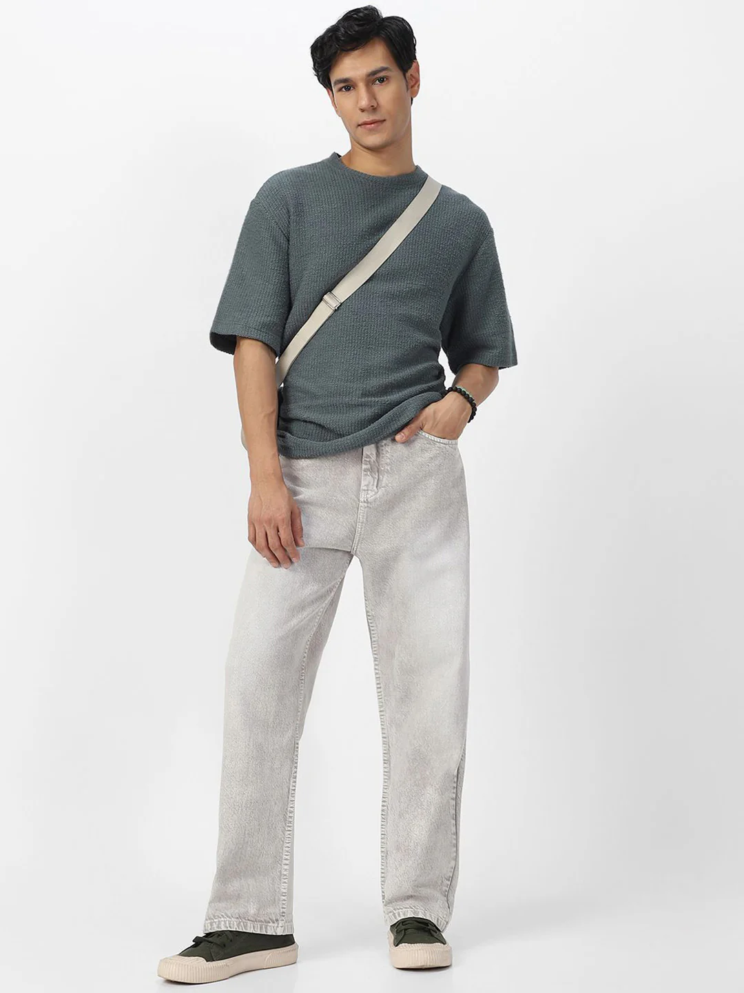 Urbano Fashion Men Loose Relaxed Fit Heavy Fade Jeans - Image 5