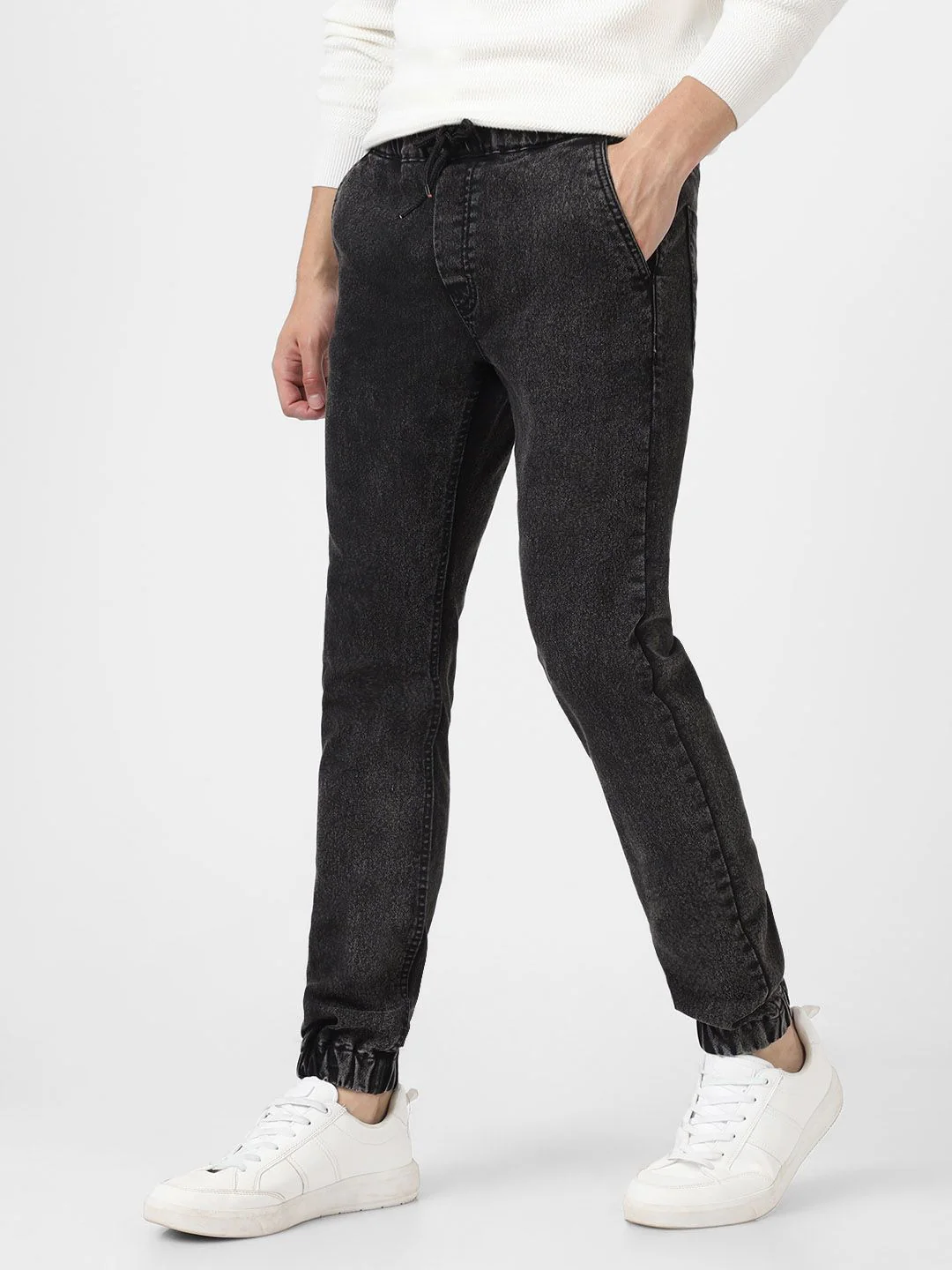 Urbano Fashion Men Slim Fit Light Fade Stretchable Cotton Joggers - Image 2