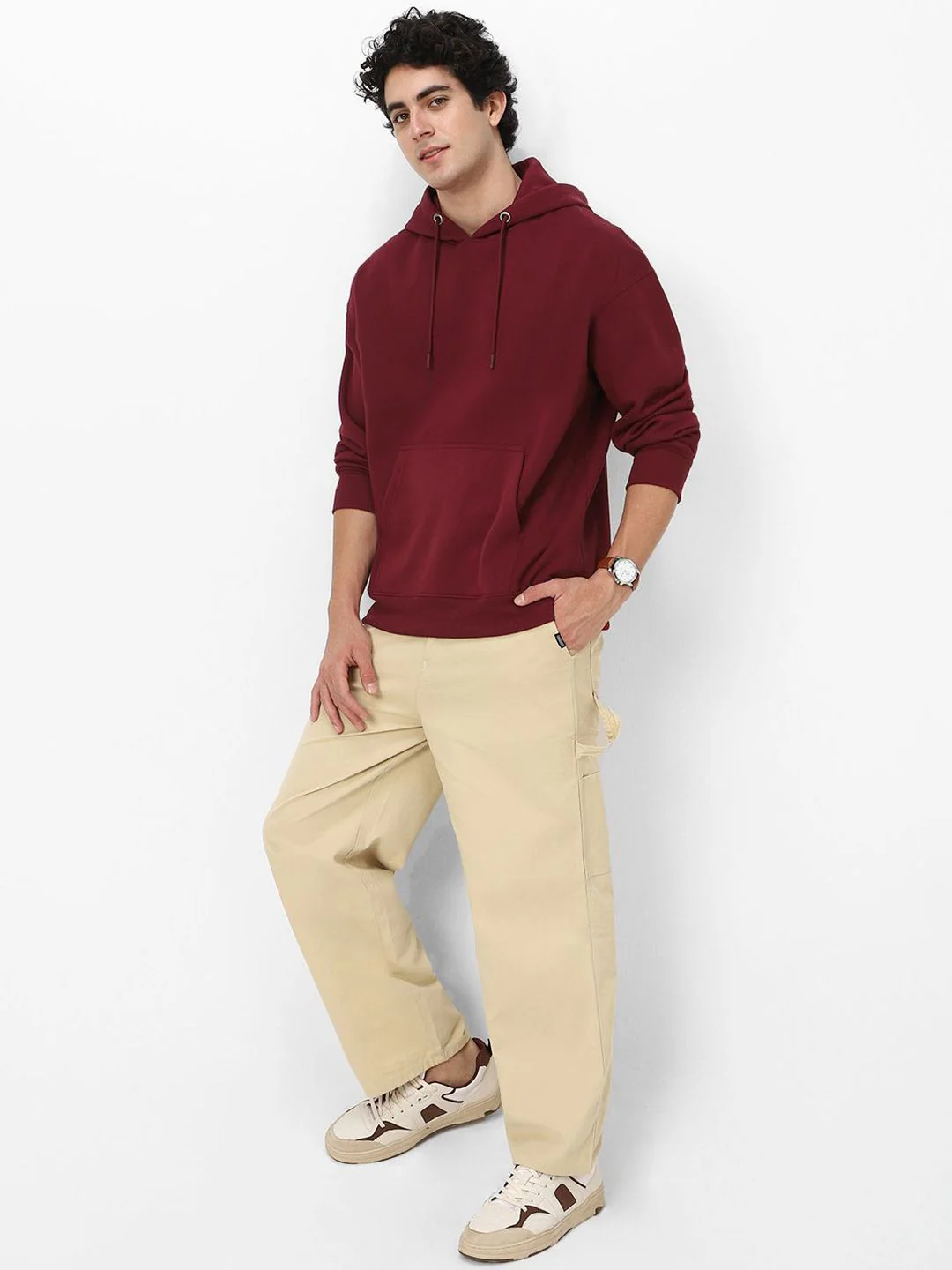 Urbano Fashion Men Solid Oversized Hooded Neck Sweatshirt - Image 4
