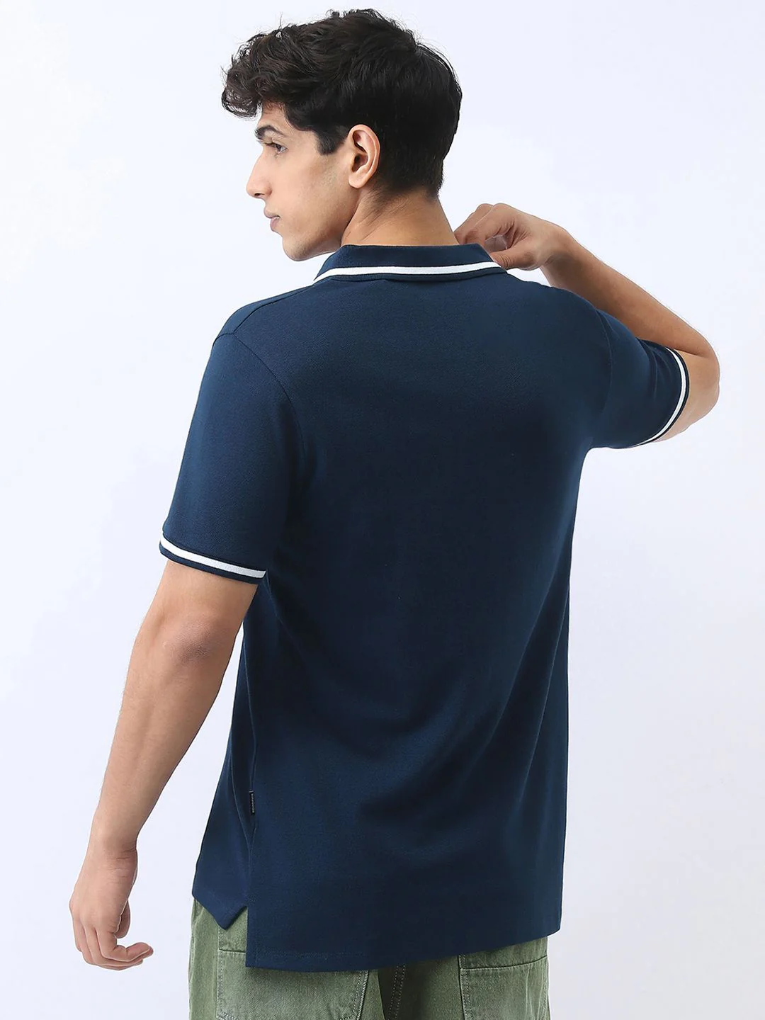 Urbano Fashion Men Solid Regular Fit Half Sleeve Cotton Polo T-Shirt - Image 3