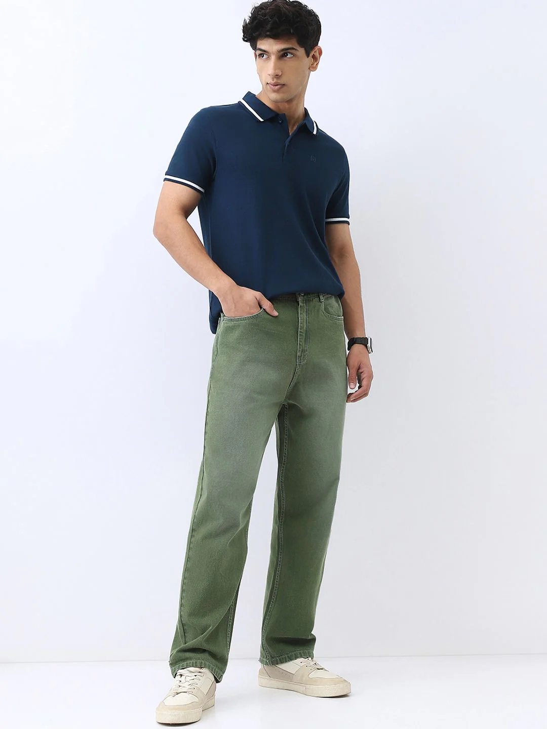 Urbano Fashion Men Solid Regular Fit Half Sleeve Cotton Polo T-Shirt - Image 5