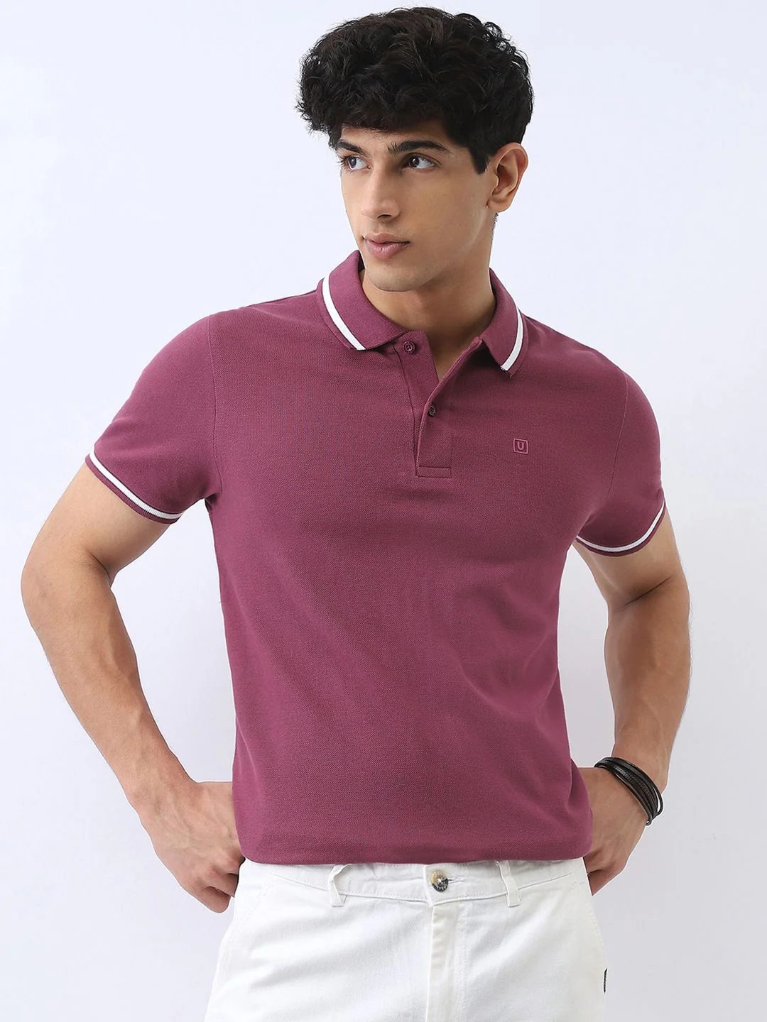 Urbano Fashion Men Solid Regular Fit Half Sleeve Cotton Polo T-Shirt - Image 4