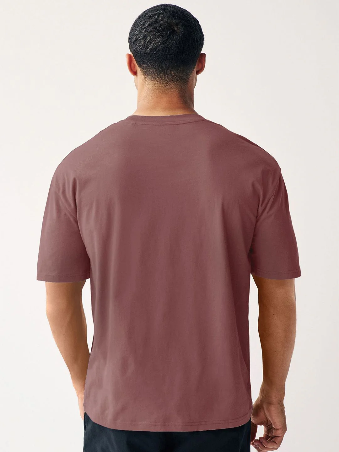 Urbano Fashion Men Solid Round Neck Cotton Oversized T-shirt - Image 5
