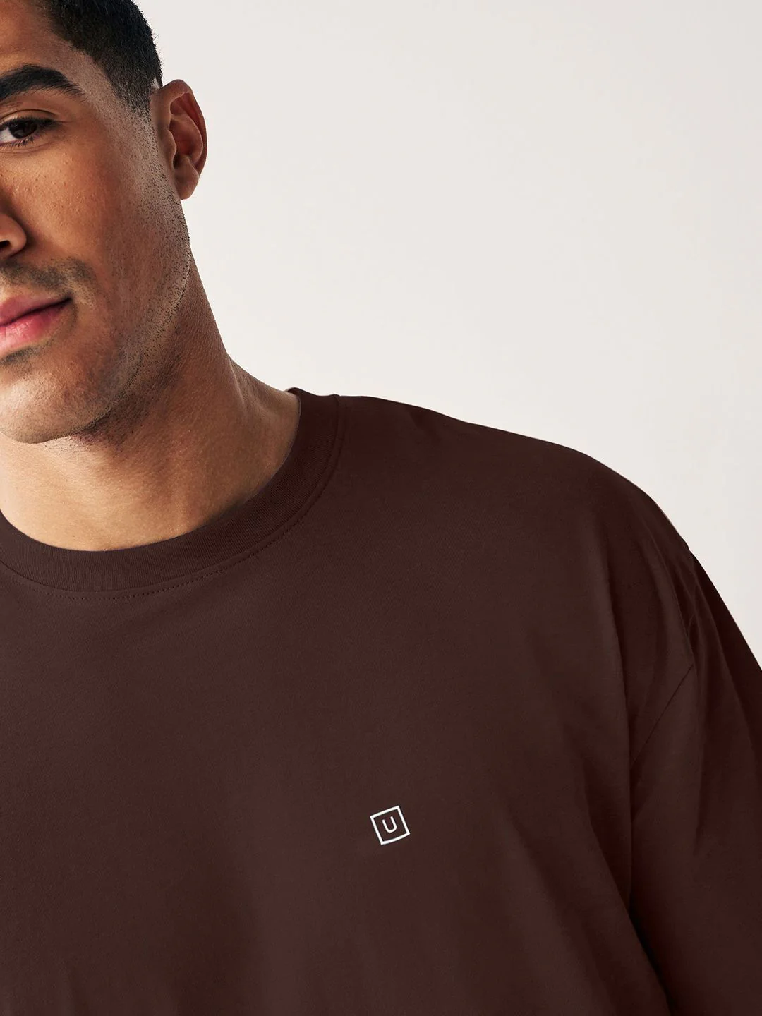 Urbano Fashion Men Solid Round Neck Cotton Oversized T-shirt - Image 3