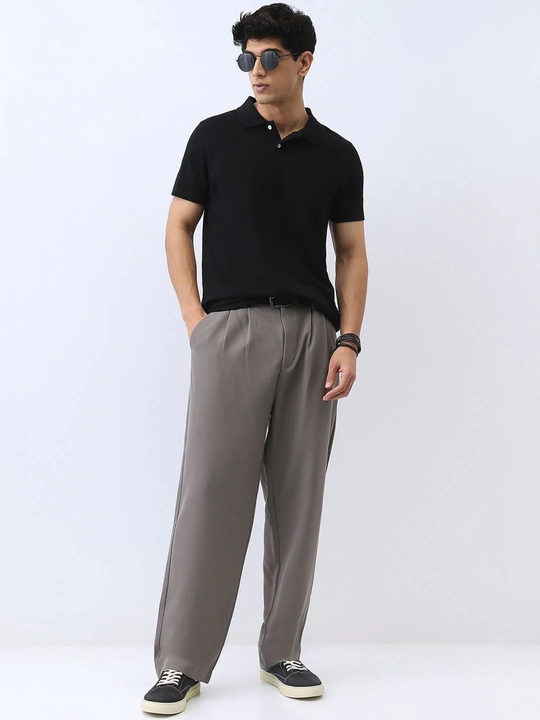 Urbano Fashion Men's Black Solid Regular Fit Half Sleeve Cotton Polo T-Shirt - Image 4