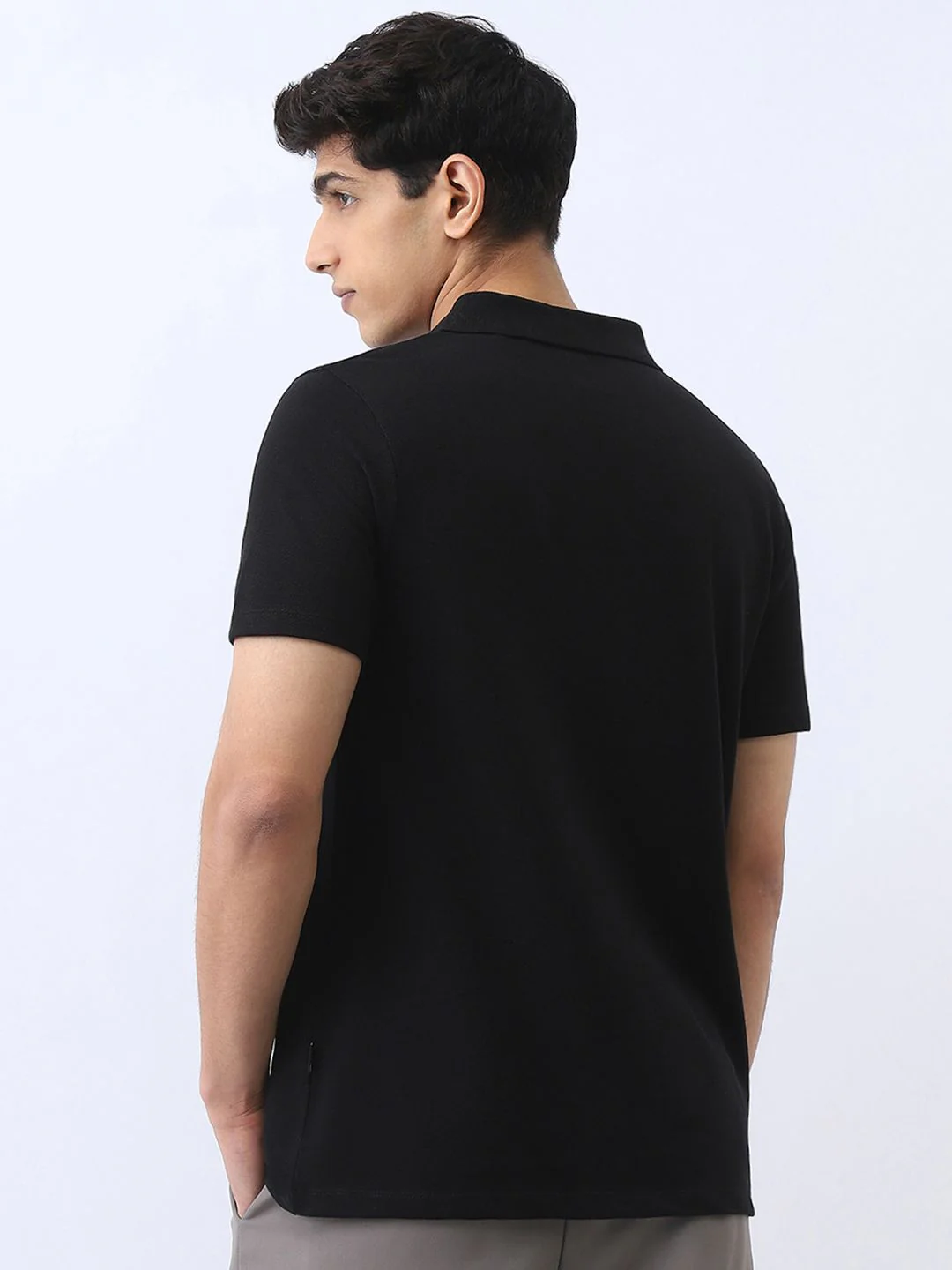 Urbano Fashion Men's Black Solid Regular Fit Half Sleeve Cotton Polo T-Shirt - Image 5