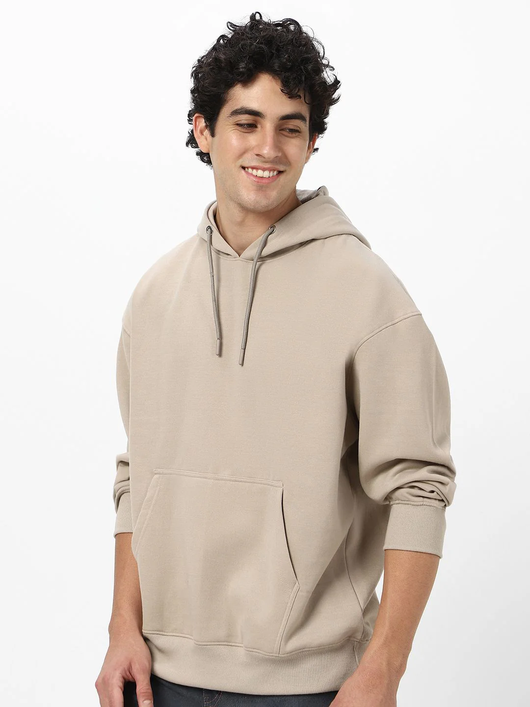 Urbano Fashion Men's Cotton Solid Oversized Hooded Neck Sweatshirt - Image 3