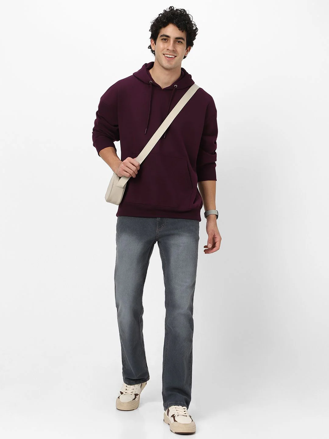 Urbano Fashion Men's Cotton Solid Oversized Hooded Neck Sweatshirt - Image 4