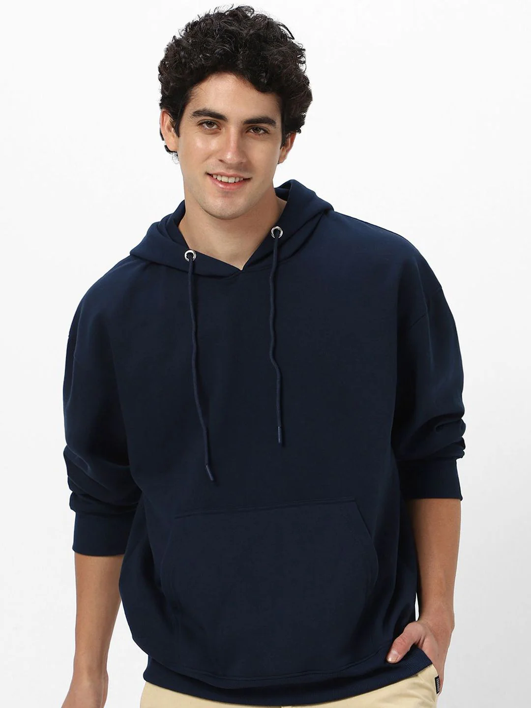 Urbano Fashion Men's Cotton Solid Oversized Hooded Neck Sweatshirt