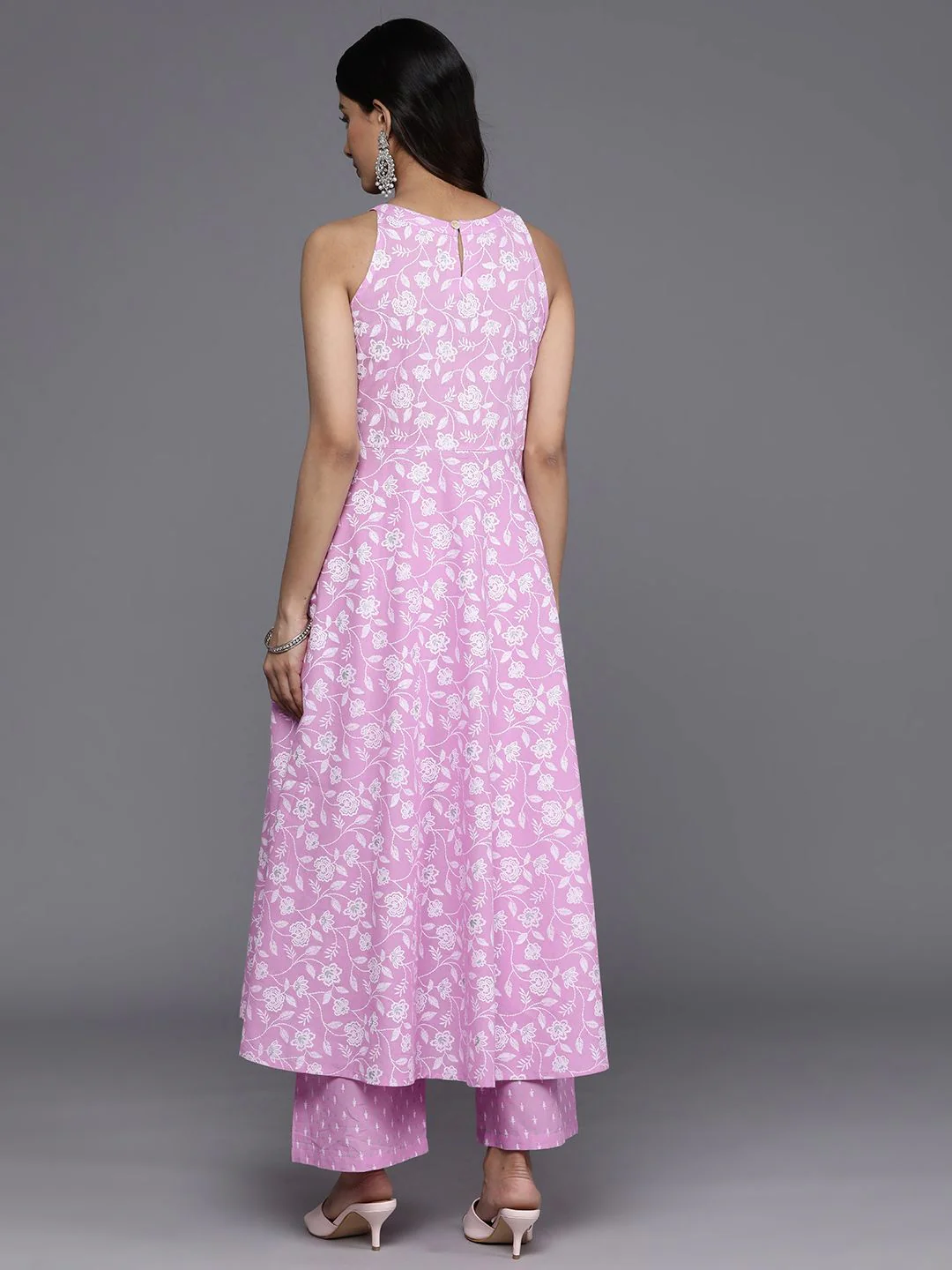 Varanga Floral Printed Regular Pure Cotton Kurta with Trousers - Image 4