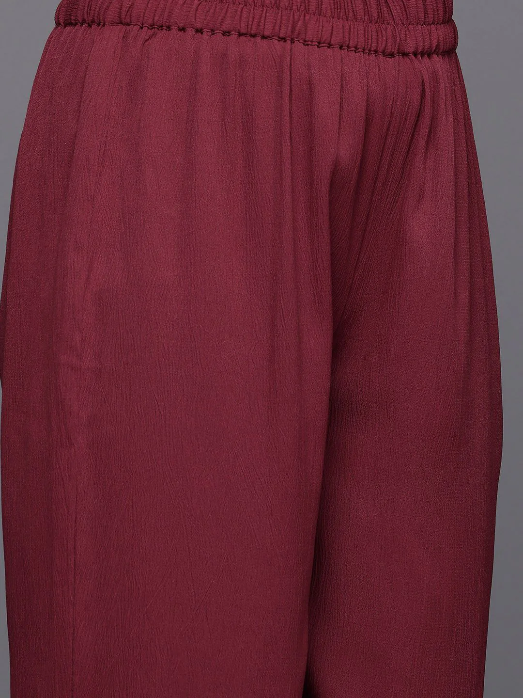 Varanga Laced Crepe Kurta With Palazzos - Image 3
