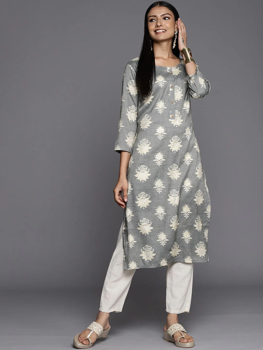Varanga Women Ethnic Motifs Printed Block Print Kurta - Image 2