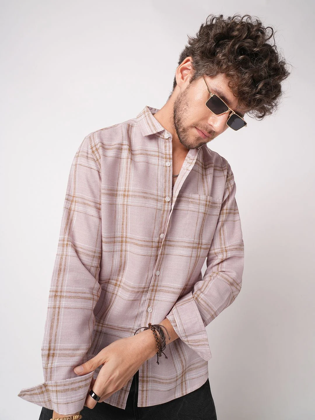 VASTRADO Classic Checked Slim Fit Pure Cotton Casual Shirt