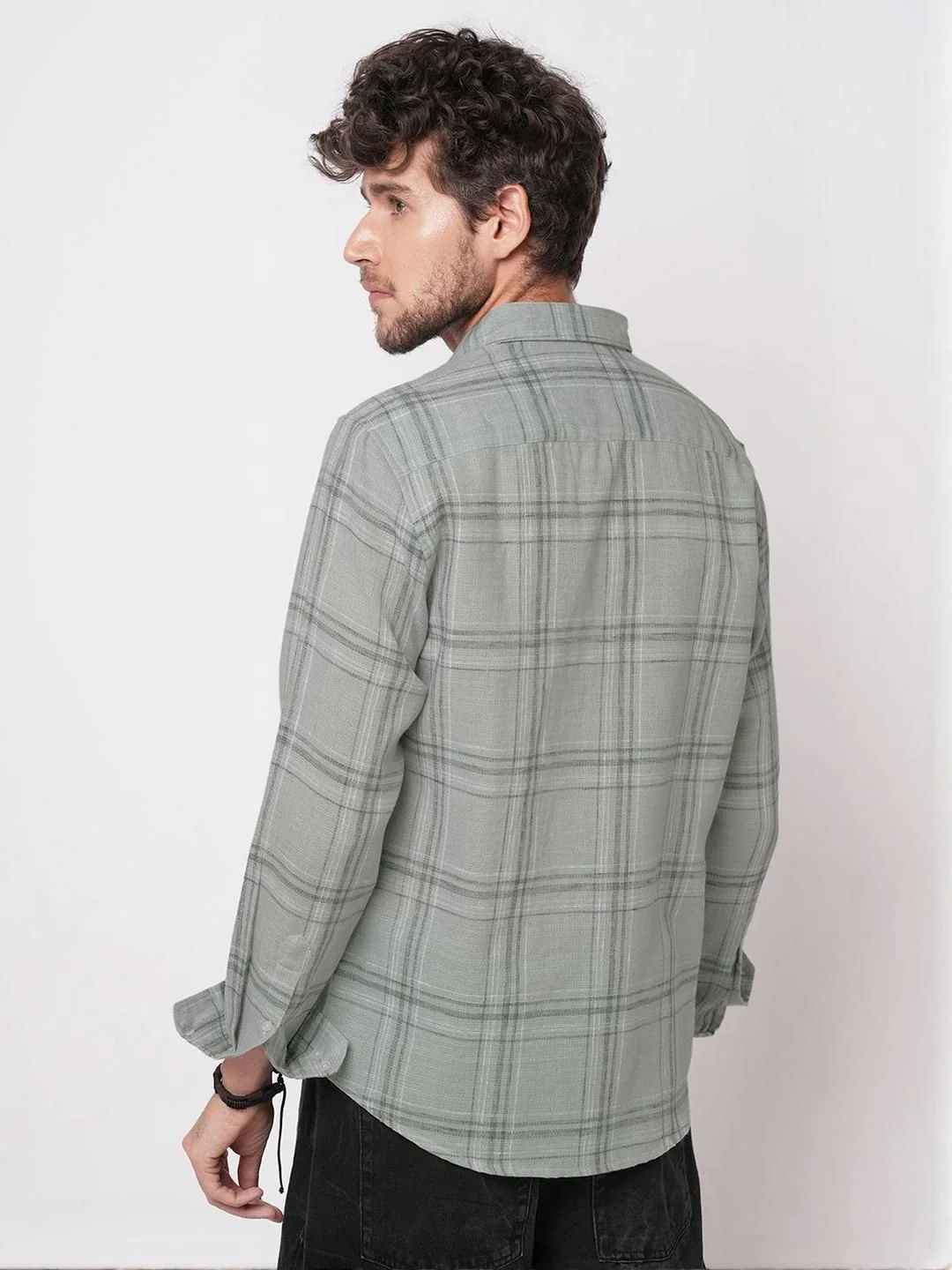 VASTRADO Classic Gauze Grid Tartan Checked Slim Fit Cotton Casual Shirt - Image 7