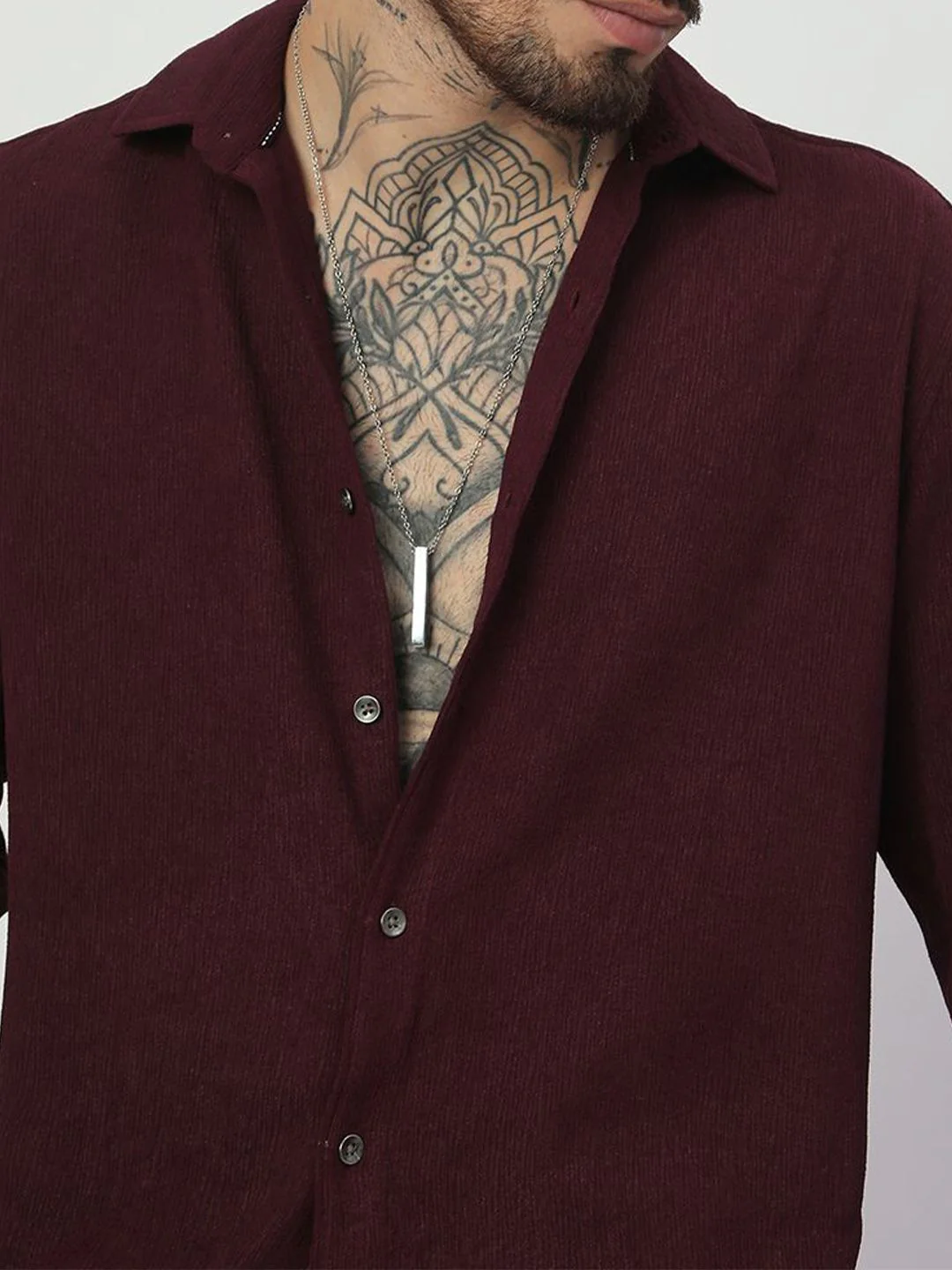 VASTRADO Men Classic Fit Spread Collar Solid Cotton Casual Shirt - Image 2
