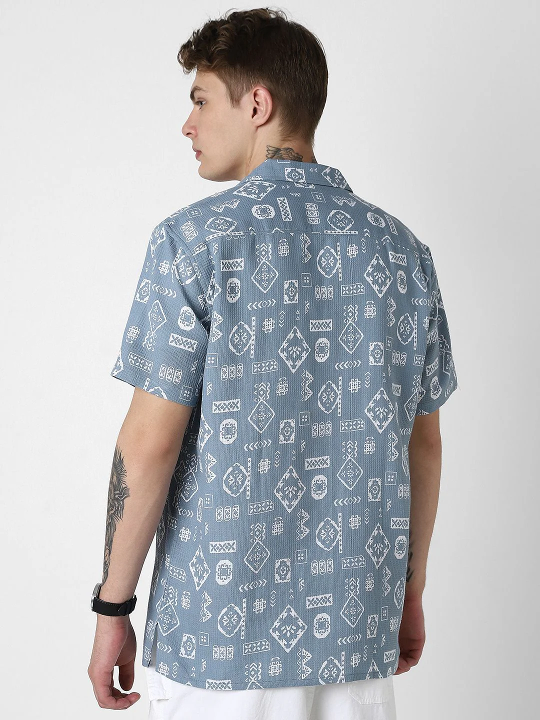 VASTRADO Men Classic Opaque Printed Casual Shirt - Image 5