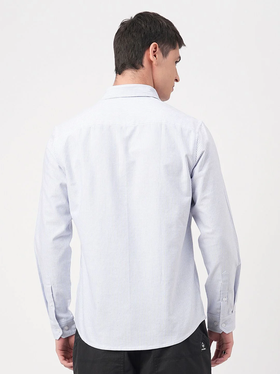 VASTRADO Men Classic Slim Fit Cutaway Collar Pinstripes Striped Cotton Casual Shirt - Image 4