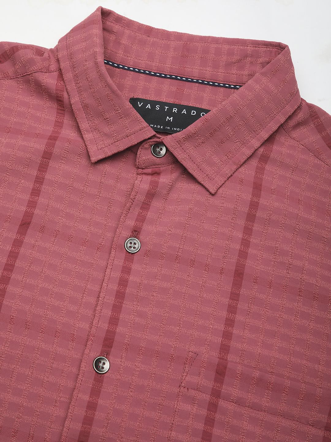 VASTRADO Men Classic Slim Fit Opaque Checked Casual Shirt - Image 3