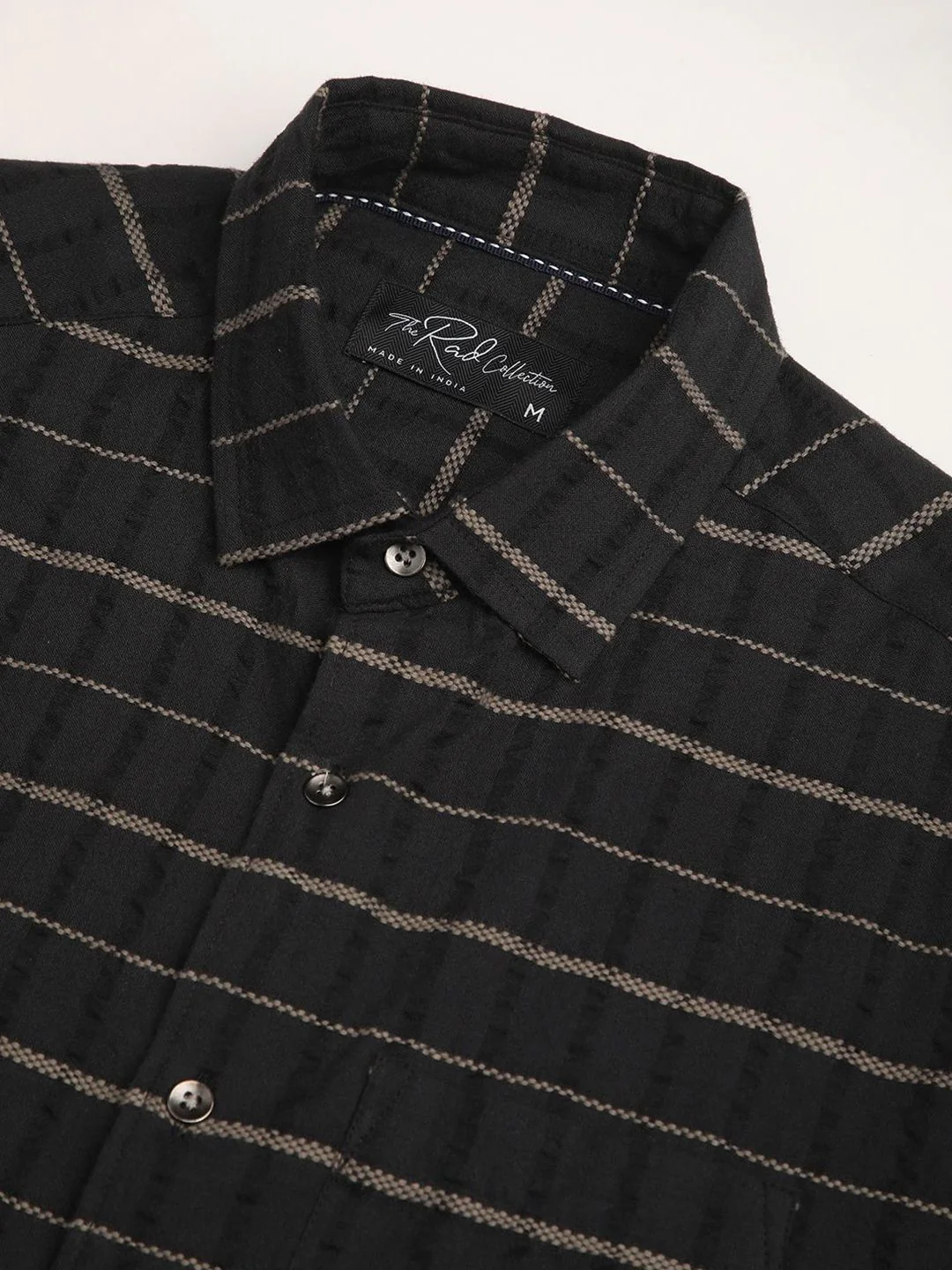 VASTRADO Men Classic Slim Fit Spread Collar Horizontal Striped Cotton Casual Shirt - Image 7