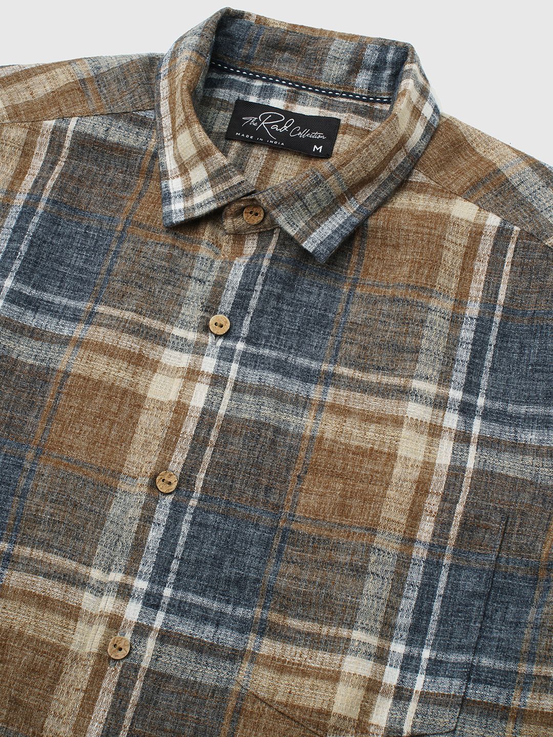 VASTRADO Men Classic Slim Fit Tartan Checked Cutaway Collar Cotton Casual Shirt - Image 2