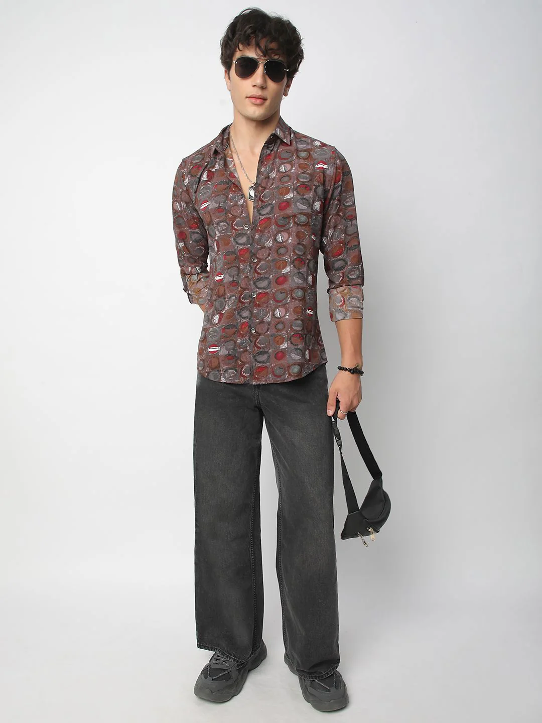 VASTRADO Men Classic Spread Collar Abstract Printed Slim Fit Casual Shirt - Image 4