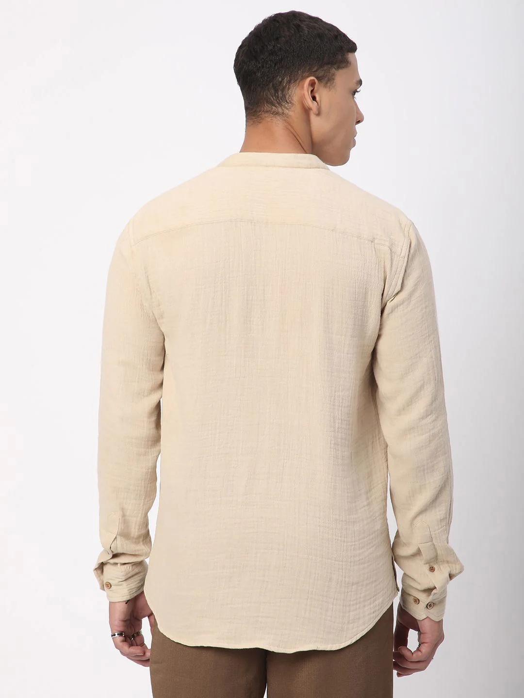 VASTRADO Men Woven Design Anarkali Kurta - Image 4