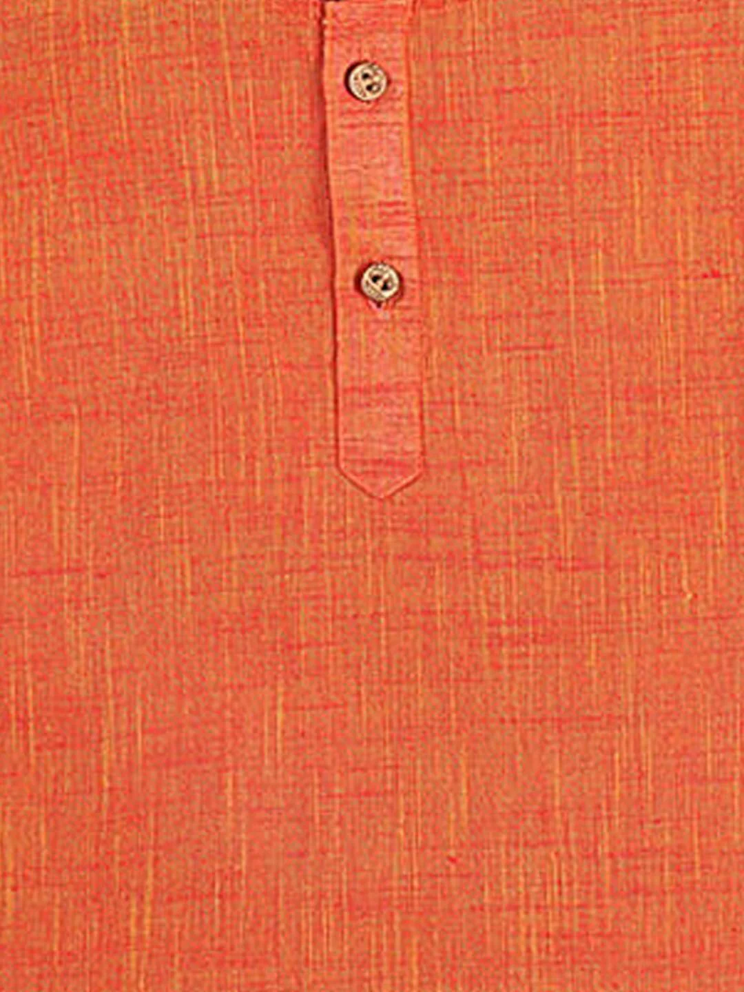 VASTRAMAY Boys Orange Pure Cotton Kurta with Pyjamas - Image 4