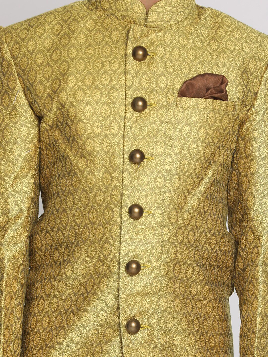 VASTRAMAY Boys Printed Indowestern Sherwani & Cowl Dhoti Pant Set - Image 2