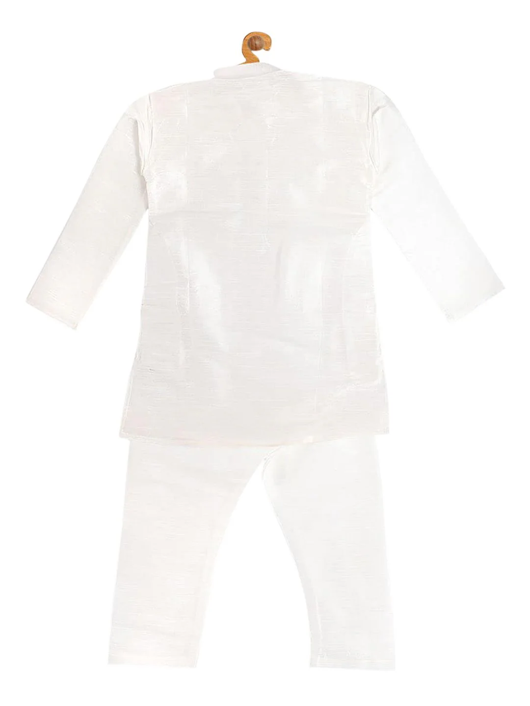 VASTRAMAY Boys White Kurta with Pyjamas - Image 3