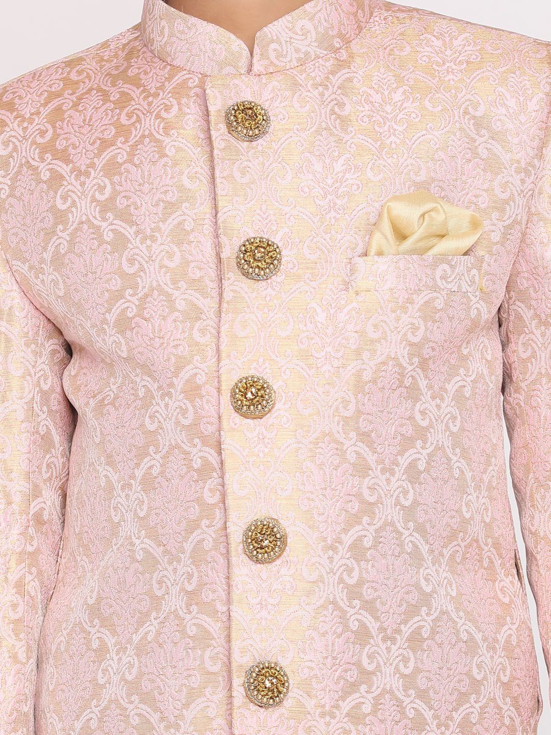 VASTRAMAY Boys Woven-Design Sherwani Set - Image 3