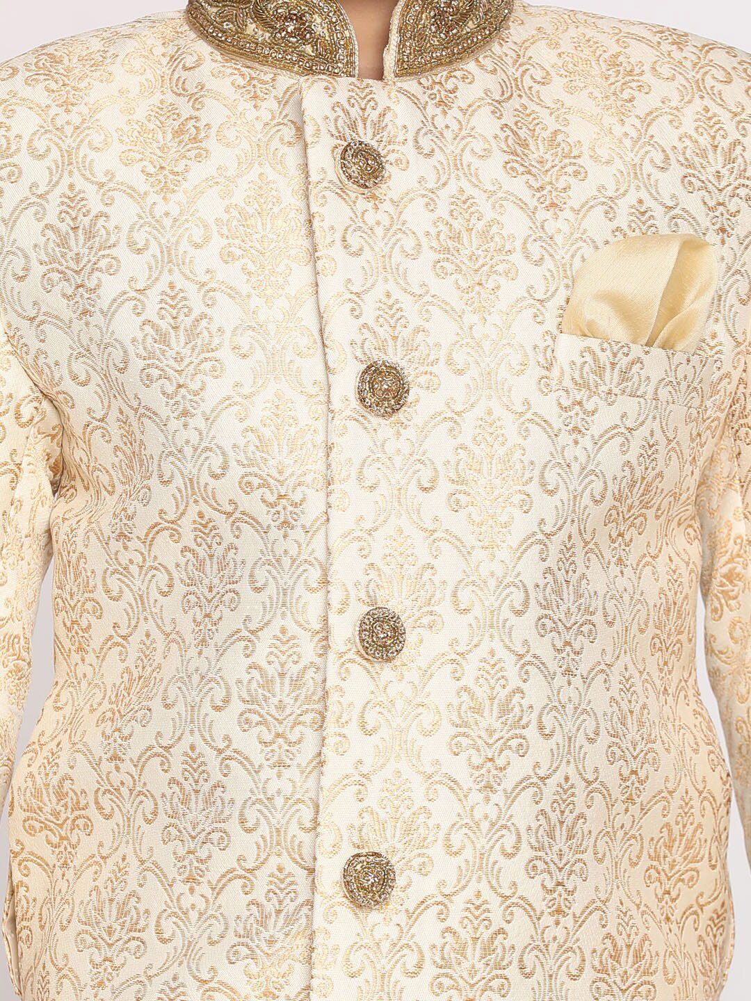 VASTRAMAY Boys Woven-Design Slim-Fit Sherwani Set - Image 3