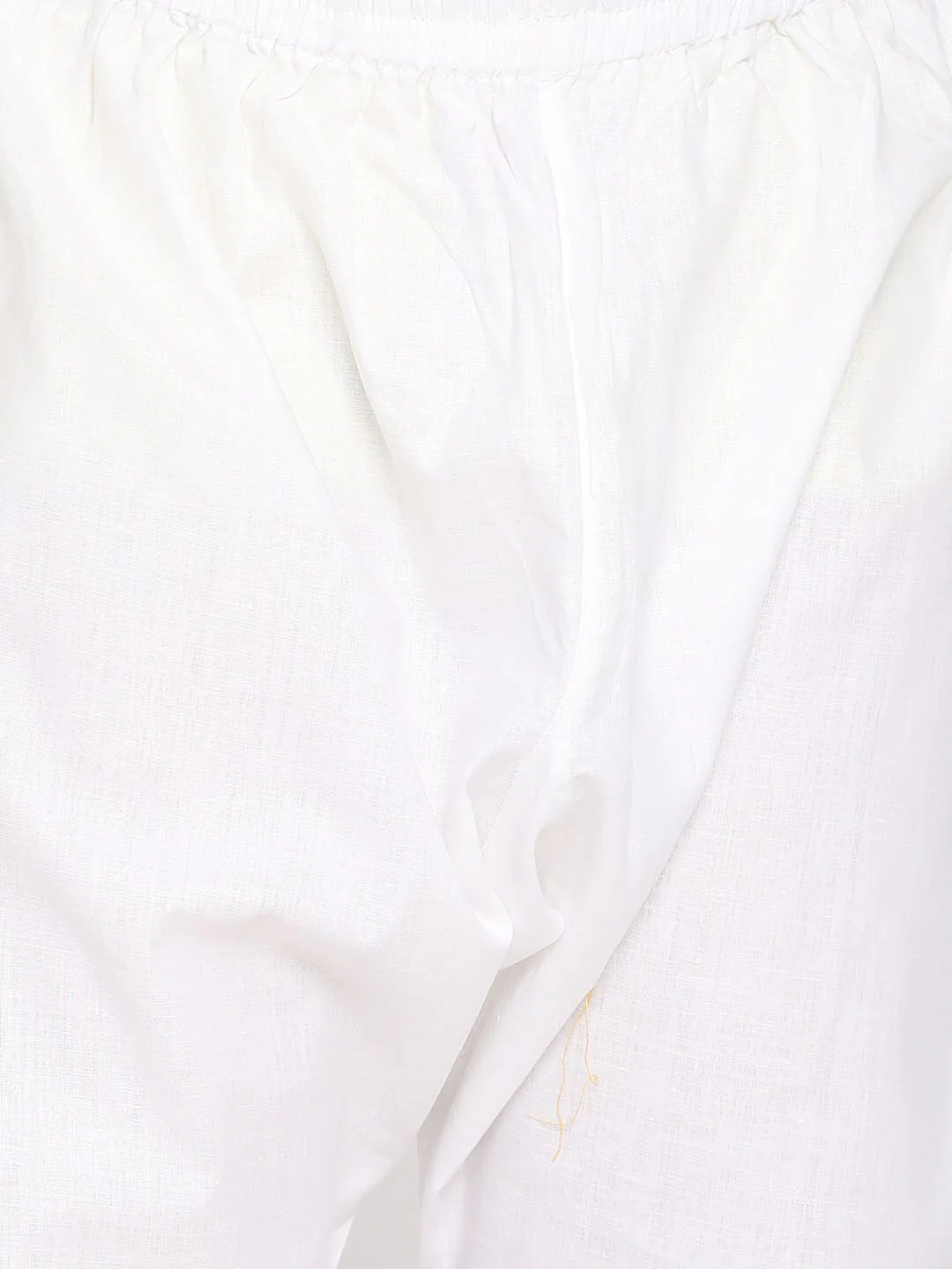 VASTRAMAY Boys Yellow & White Embroidered Chikankari Pure Cotton Kurta with Pyjamas - Image 3