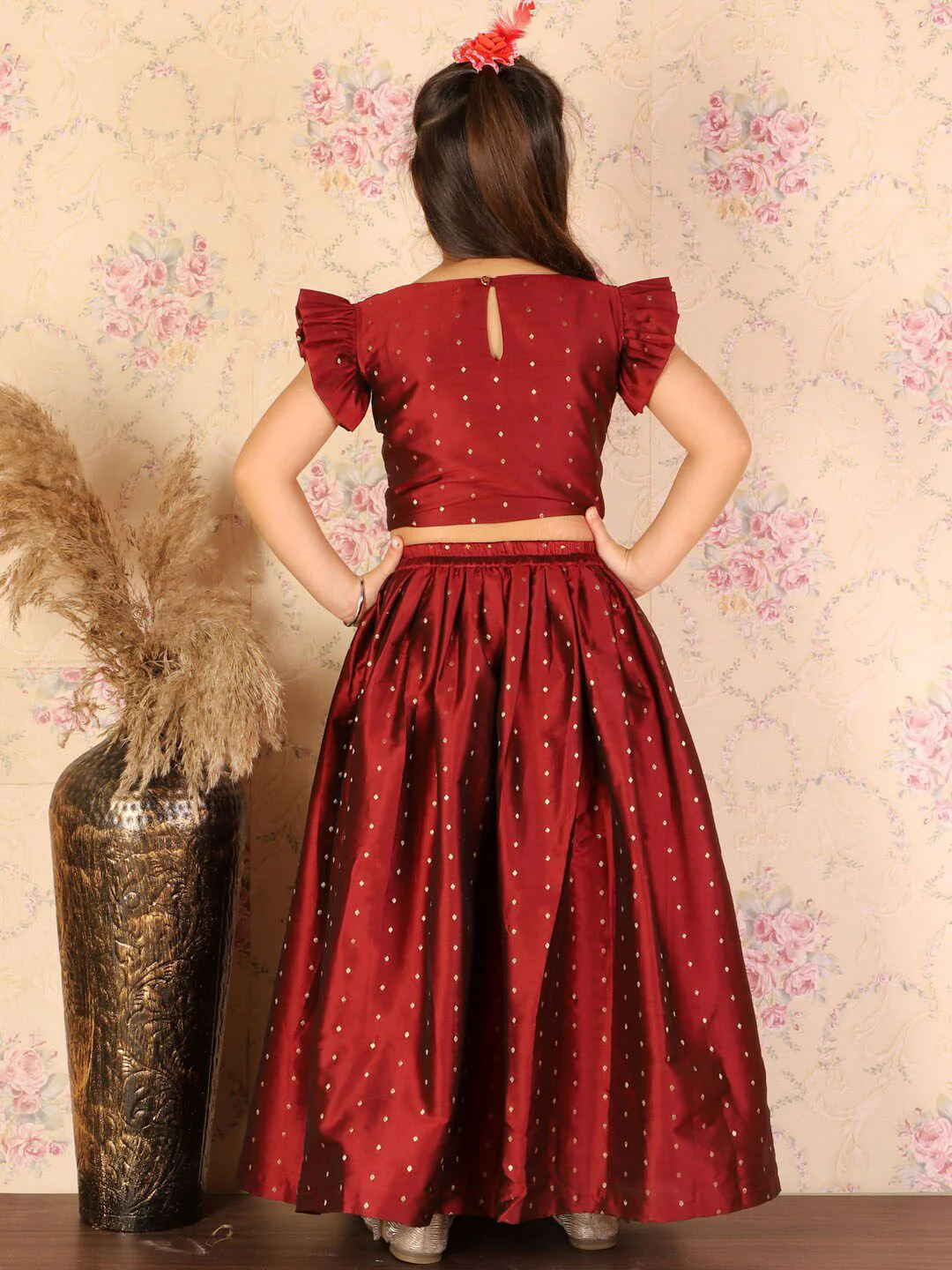 VASTRAMAY Girls Woven Design Ready to Wear Lehenga Choli Set - Image 4