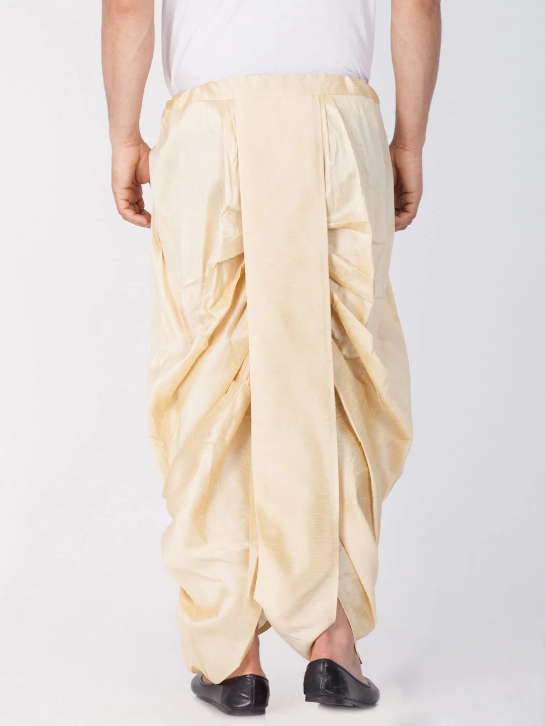VASTRAMAY Men Beige Solid Dhoti Pants - Image 3
