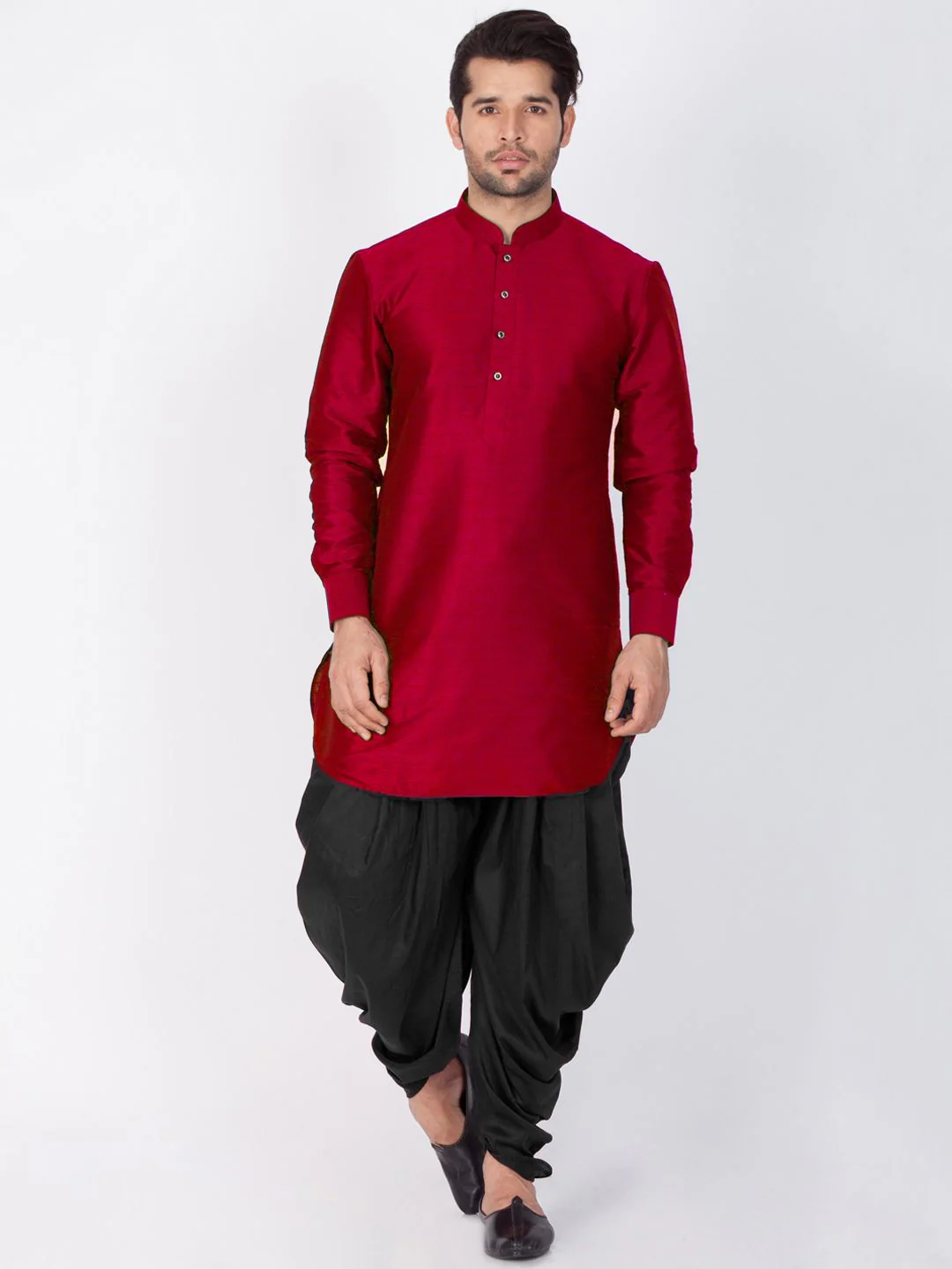 VASTRAMAY Men Black Solid Dhoti - Image 5