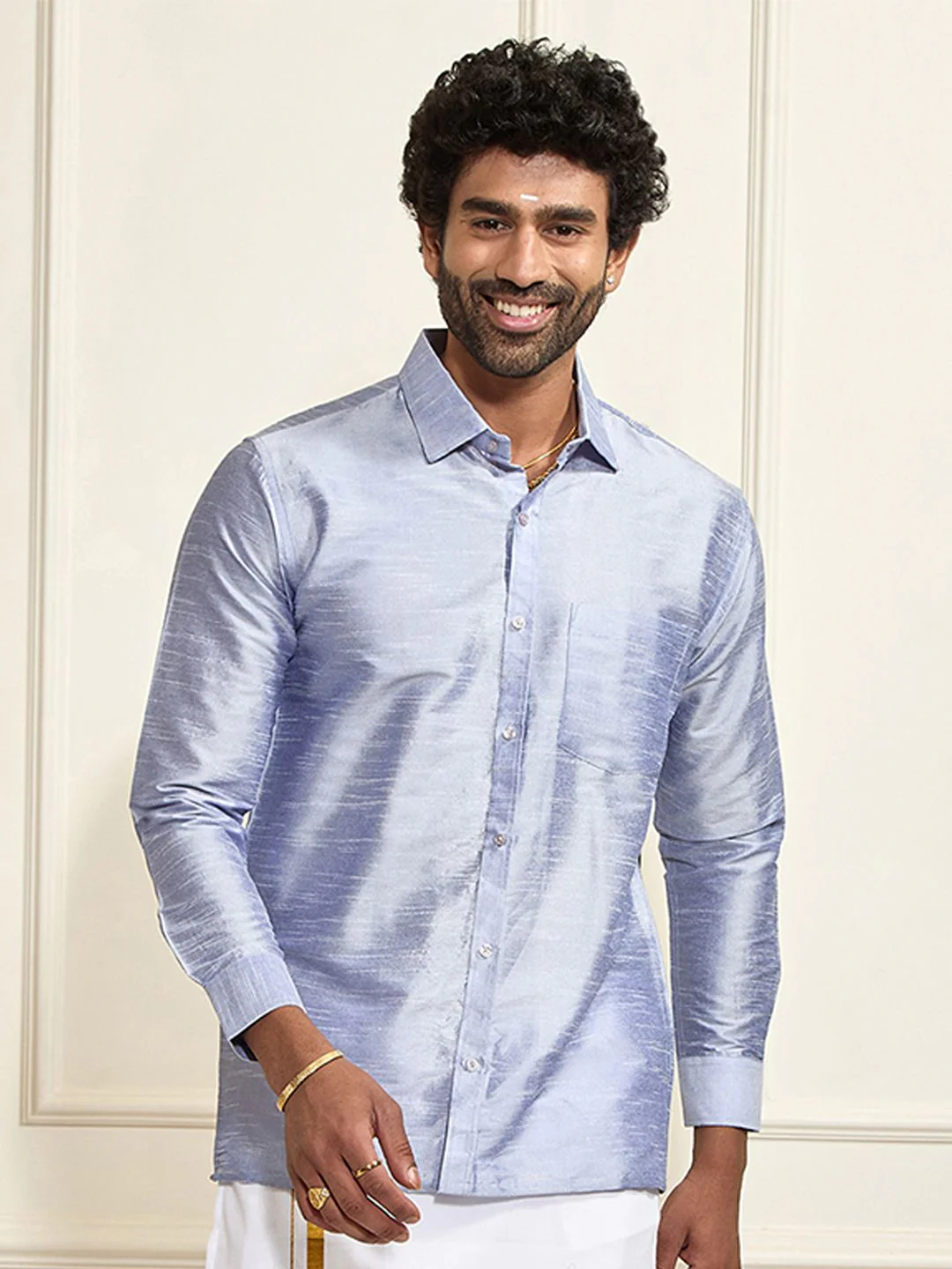 VASTRAMAY Premium Spread Collar Casual Shirt