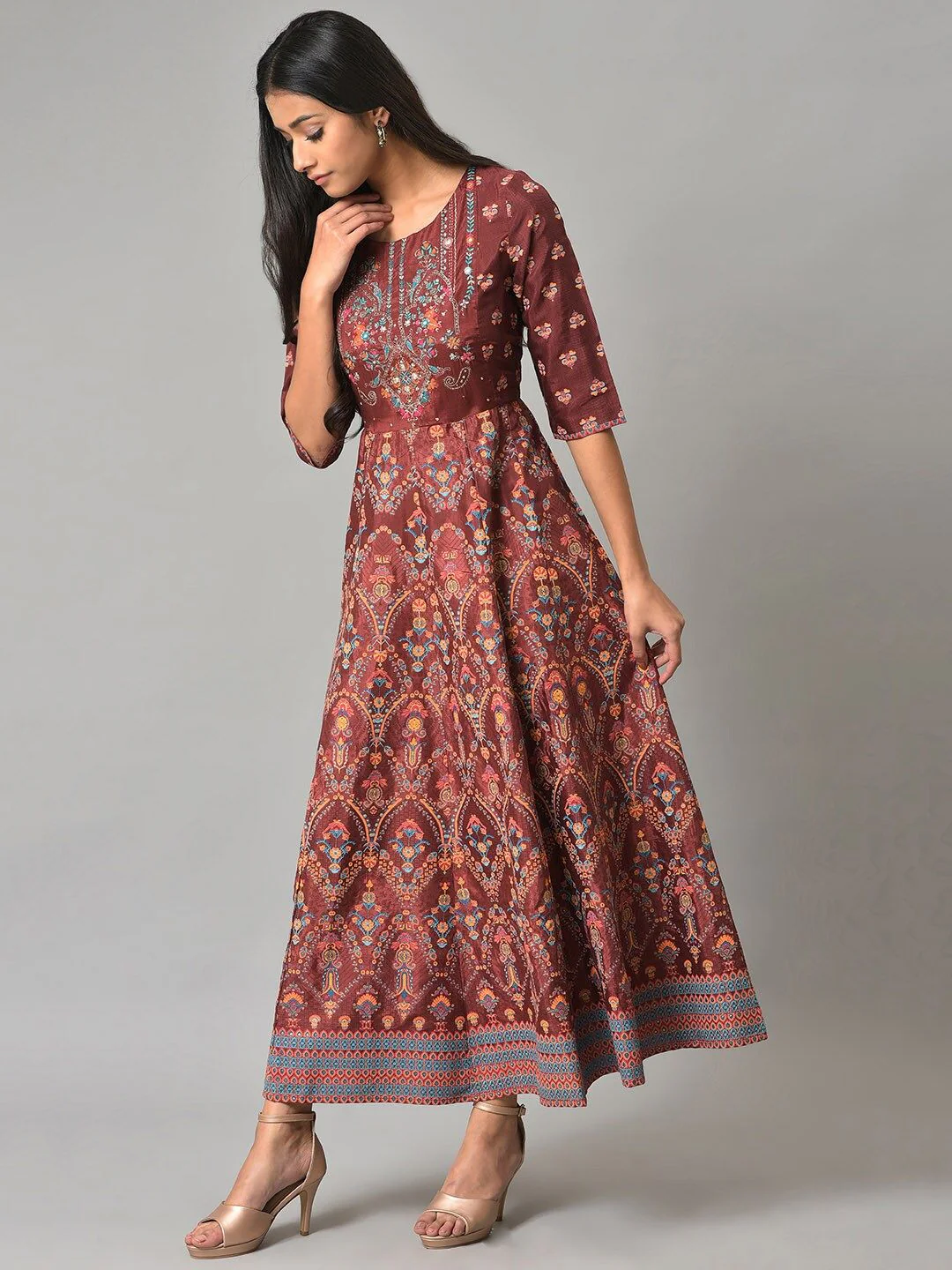 W Ethnic Motifs Maxi Ethnic Dress - Image 5