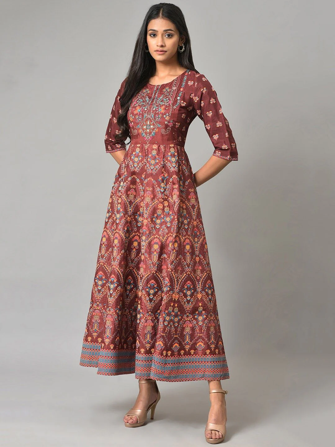 W Ethnic Motifs Maxi Ethnic Dress - Image 6