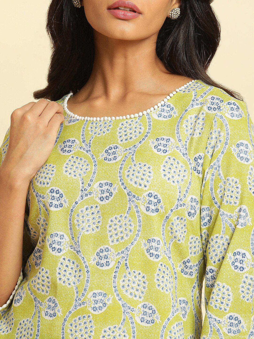 W Ethnic Motifs Printed Kurta - Image 2