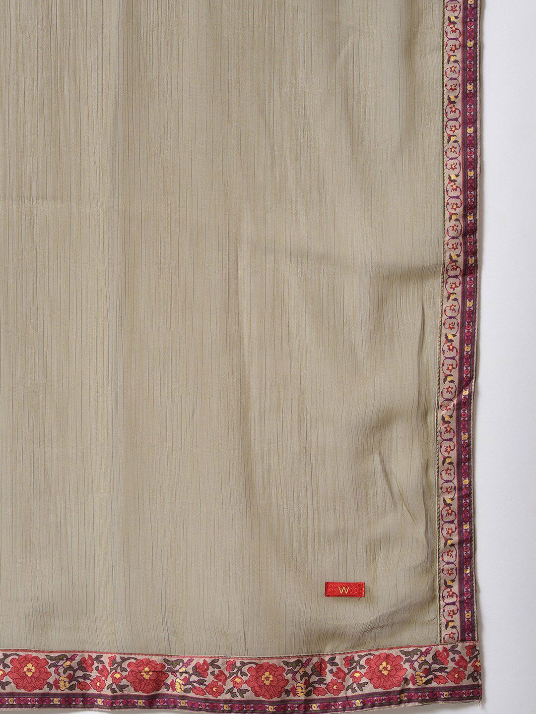W Festive Floral Print Rayon Kurta With Straight Pant & Dupatta - Image 5