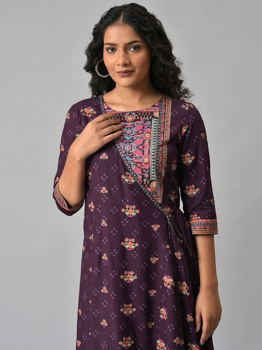 W Festive Geometric Print Rayon Jumpsuit - Image 2