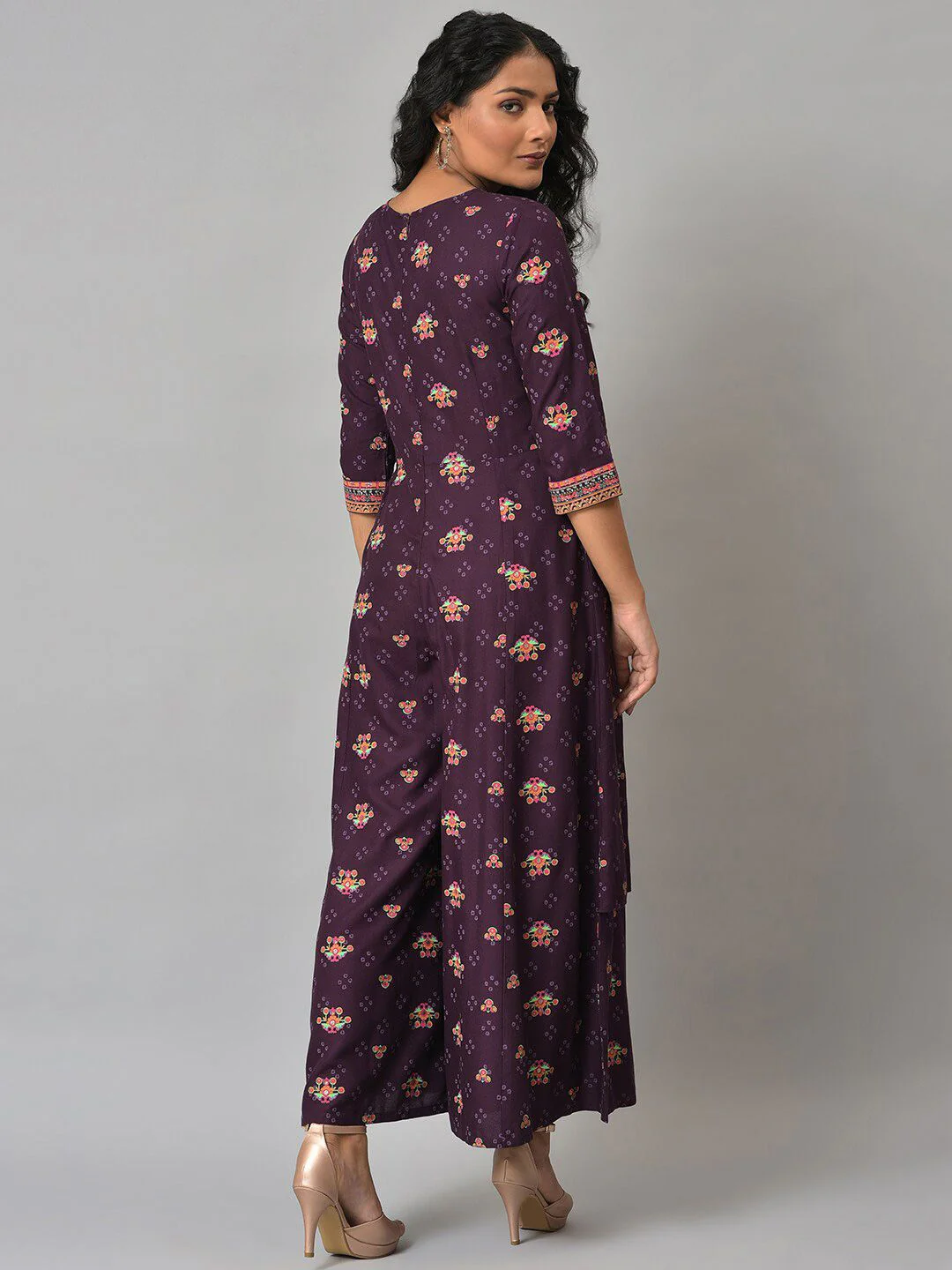 W Festive Geometric Print Rayon Jumpsuit - Image 4
