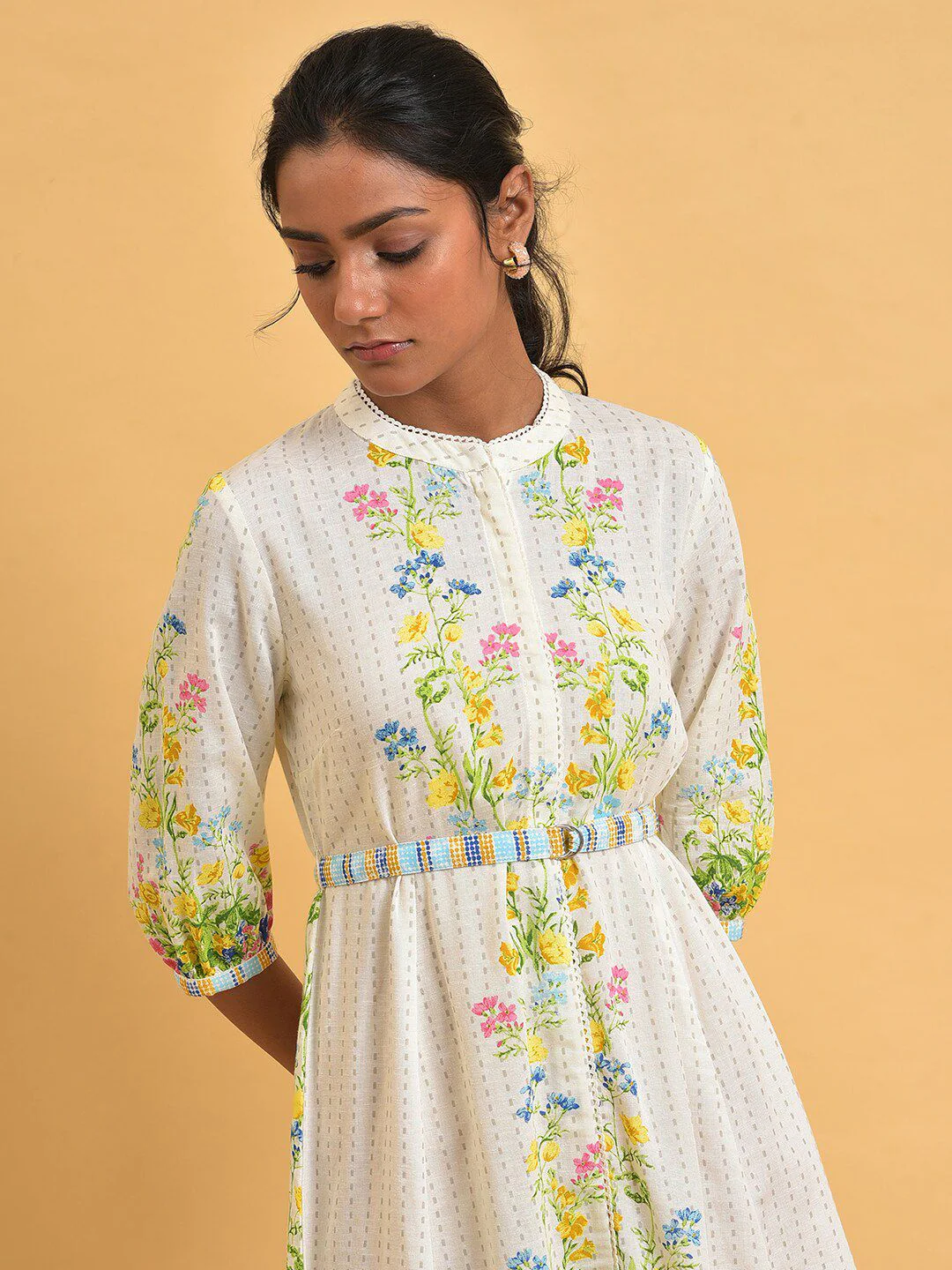 W Floral A-Line Midi Dress - Image 3